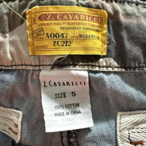 Z. Cavaricci Distressed Denim Cargo Shorts SZ 5 Pockets & Drawstrings Indie - Picture 6 of 7